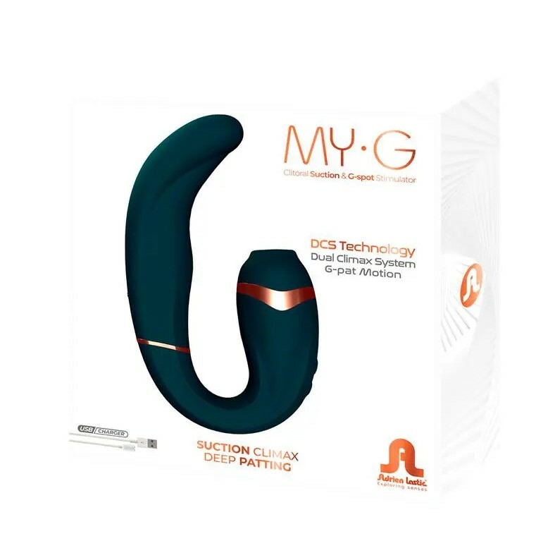 Стимулятор клітора та точки G Adrien Lastic My-G із силікону, зелений, 17.4 см x 4.3 см - Зображення 1
