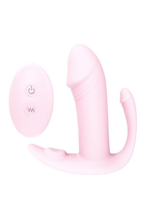Потрійний вібратор реалістичний Dream Toys з дистанційним пультом рожевий, 9.7 х 2.8 см - Зображення 3
