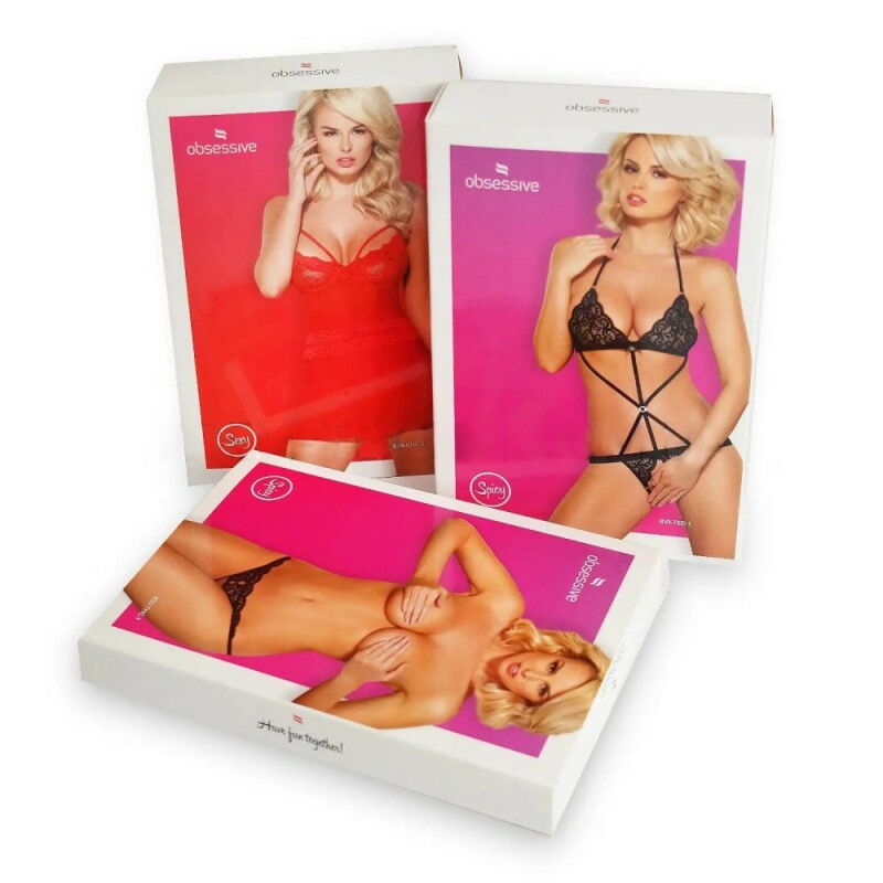 Боді мереживне, розмір S/M, Obsessive Flowlace напівпрозоре, синього кольору