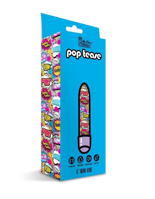 Міні-вібратор із принтом Prints Charming Pop Tease мультиколор, 12.7 см х 2.5 см - Зображення 2