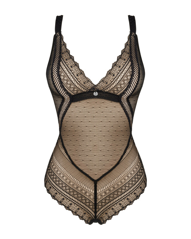 Боді еротичне Obsessive, Estiqua, XS/S, з відкритою спинкою, чорне - Изображение 6