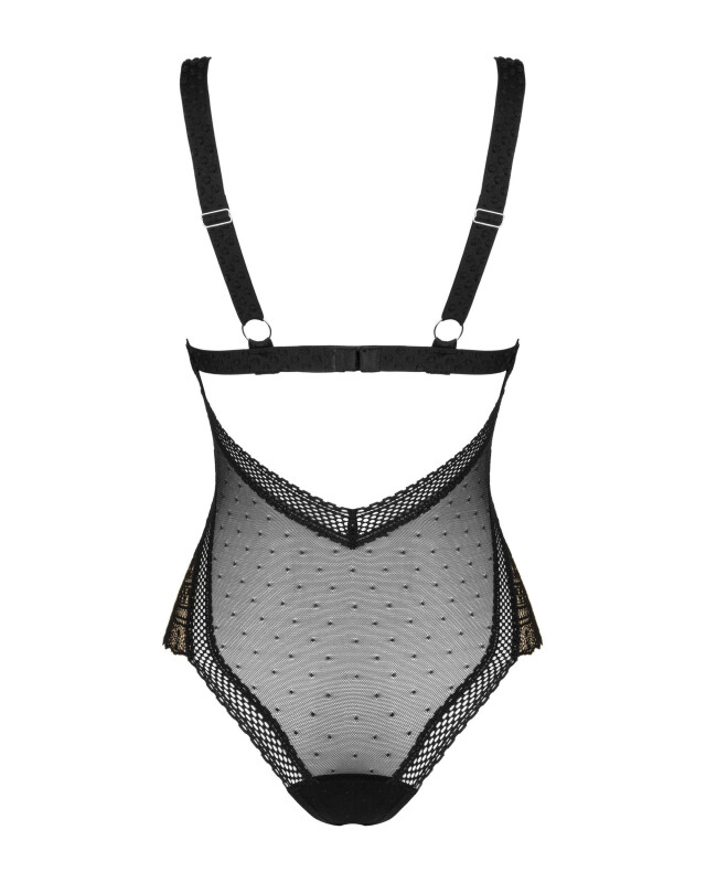 Боді еротичне Obsessive, Estiqua, XS/S, з відкритою спинкою, чорне - Изображение 7
