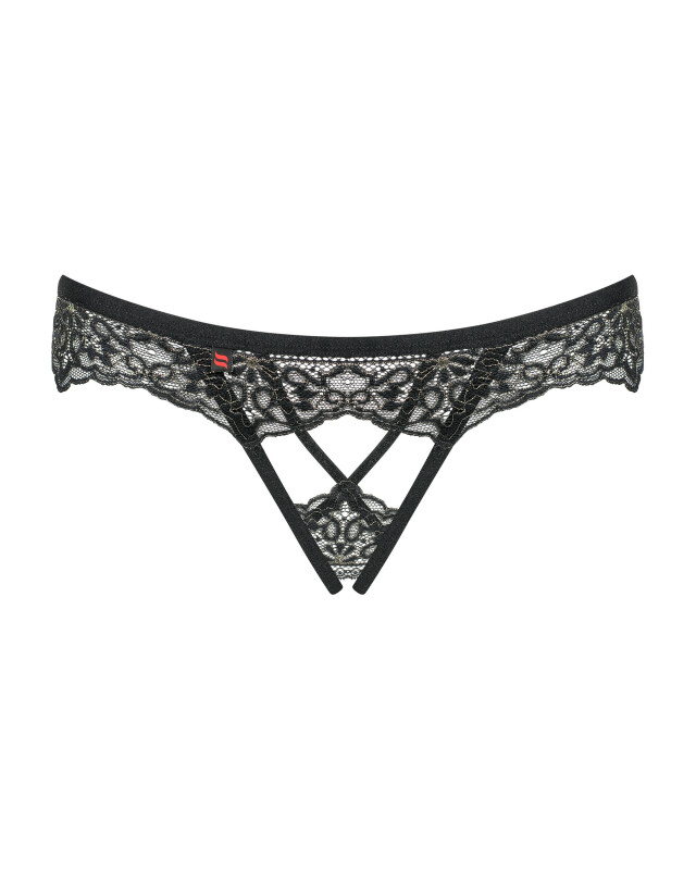 Еротичні трусики з інтимним вирізом Obsessive Meshlove чорні, S/M - Изображение 6
