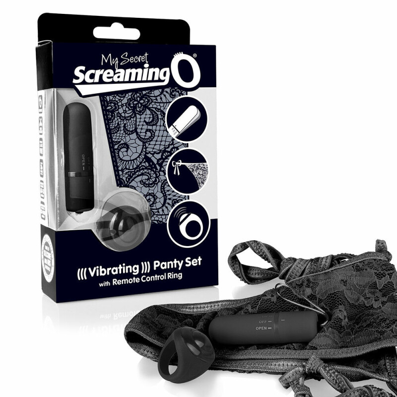 Вібратор у трусики The Screaming O Remote Control Panty Vibe з пультом, на батарейках та трусиками в комплекті, чорний - Изображение 1