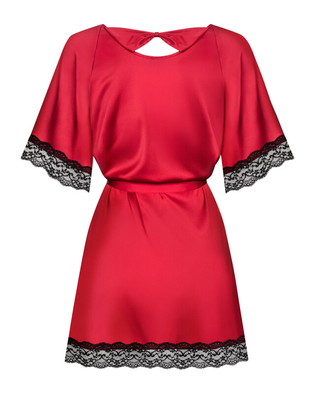 Сексуальний халат Sensuelia L/XL, з мереживом, червоний - Зображення 4