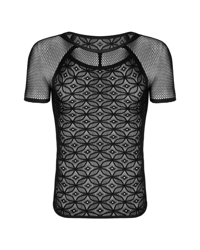 Чоловіча футболка Obsessive T102 у сіточку, чорна, S/M/L - Зображення 1