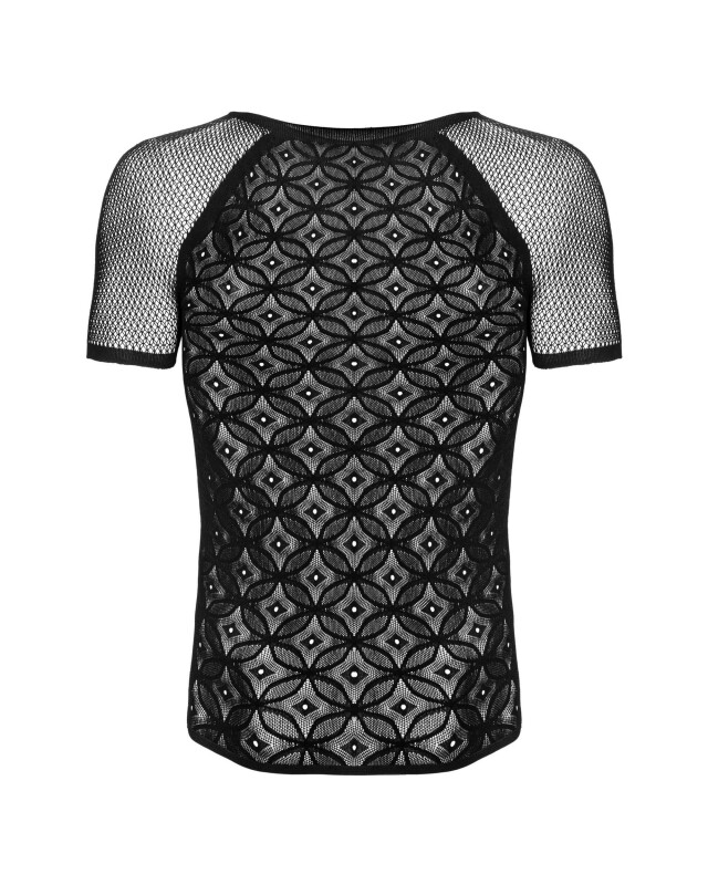 Чоловіча футболка Obsessive T102 у сіточку, чорна, S/M/L - Зображення 2