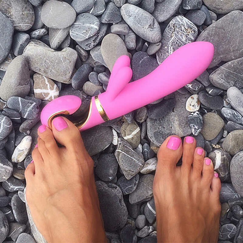Вібратор-кролик G-Vibe із силікону, рожевий, 23.5 см х 4 см - Зображення 6