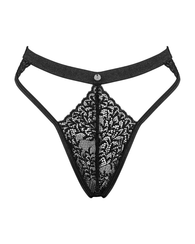 Еротичні стрінги Obsessive Yaskana XS/S, мереживні, чорні - Зображення 4