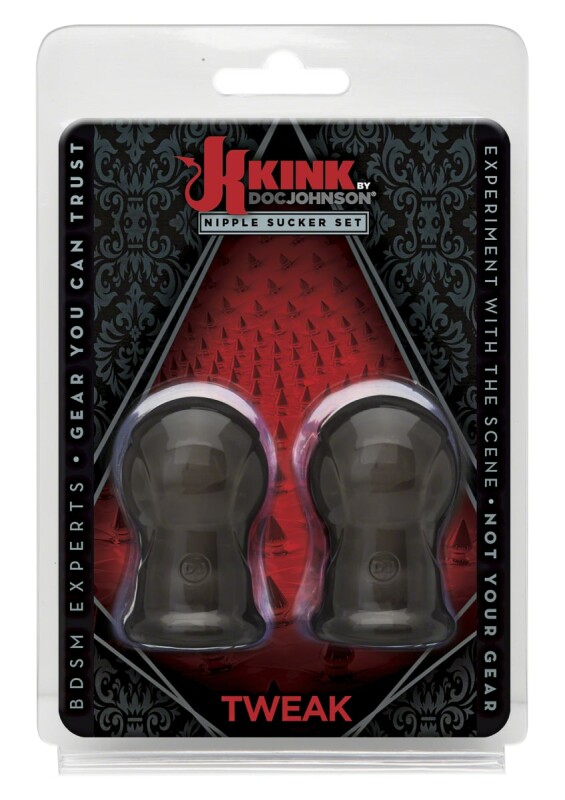 Вакуумні помпи для сосків Doc Johnson KINK чорні, 4 х 2.5 см - Зображення 1