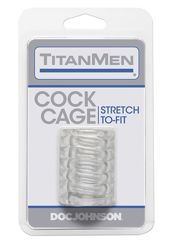 Насадка на член рельєфна TitanMen CockCage з відкритою голівкою, прозора, 5 х 2.5 см - Зображення 1