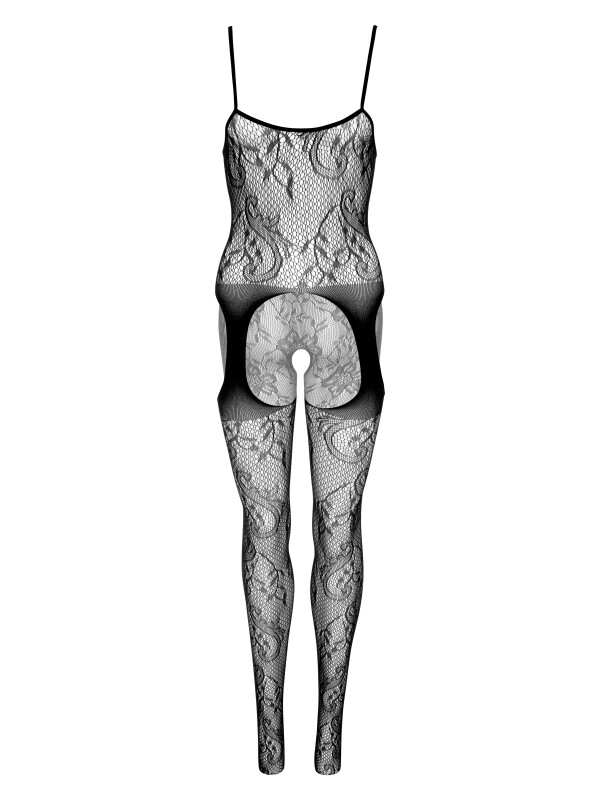 Бодістокінг сексуальний One Size Daring Intimates, з відкритою інтимною зоною, мереживний, чорний - Зображення 3