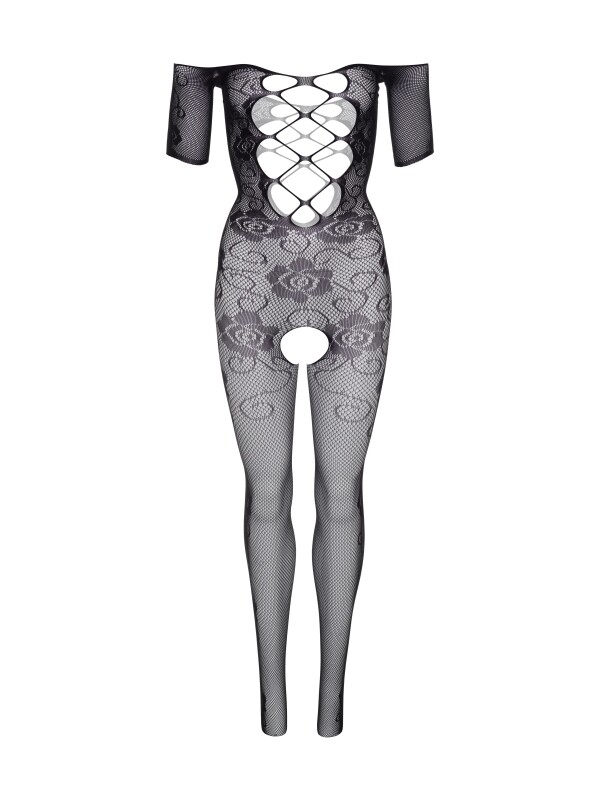 Еротичний бодістокінг у сіточку One Size Daring Intimates, з відкритою інтимною зоною, чорний - Изображение 5