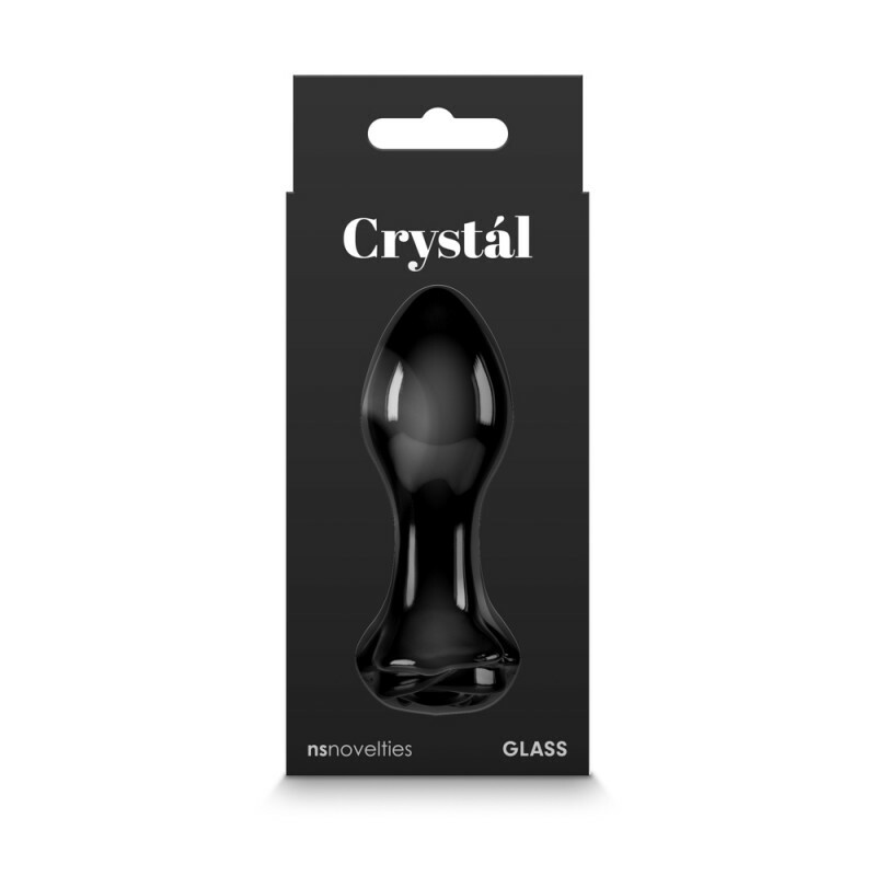 Анальна пробка зі скла, 3.9 см х 8.9 см, Crystal Glass Rose з обмежувачем у формі троянди, чорна - Изображение 4