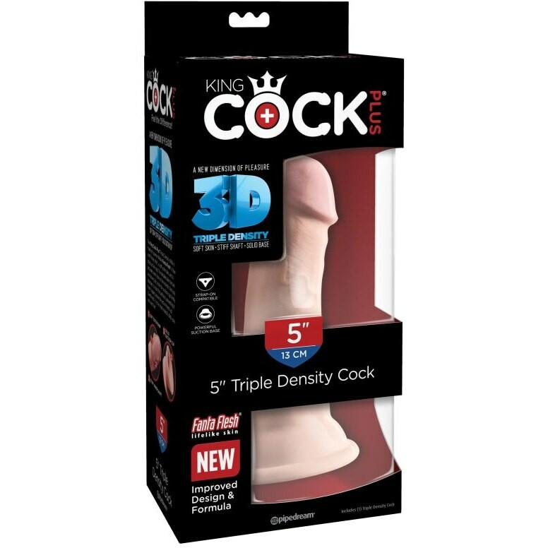 Фалоімітатор реалістичний на присосці King Cock бежевий, 15.2 х 4 см