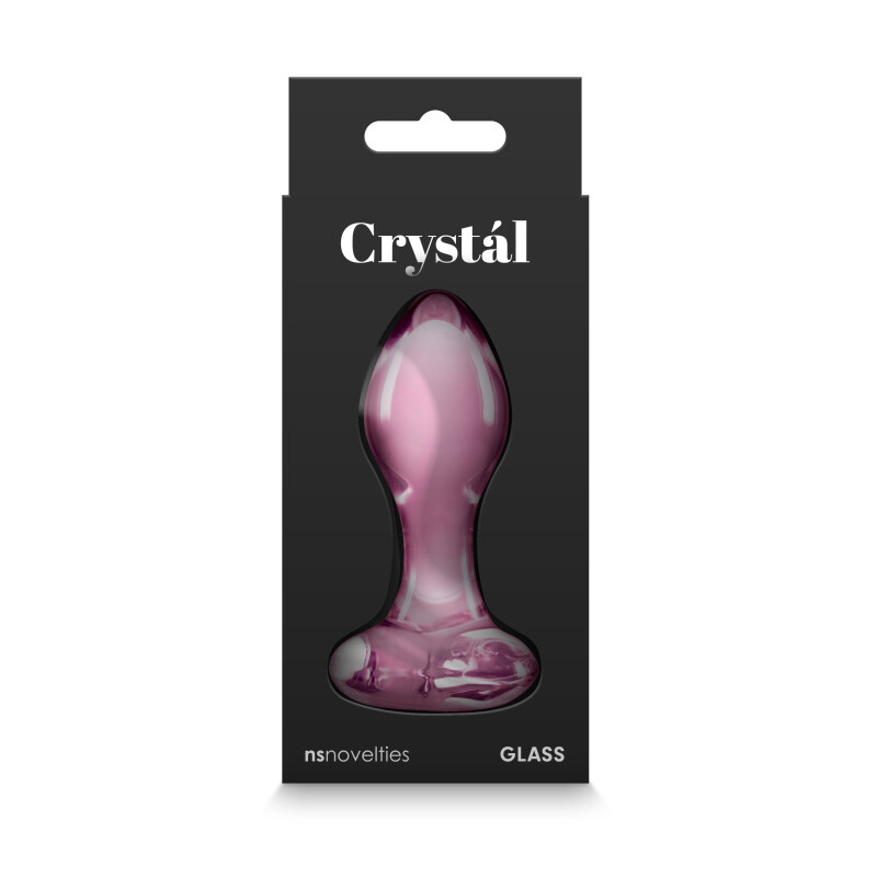Анальна пробка зі скла, 3 см х 8.7 см, Crystal Heart з обмежувачем у формі серця, рожева - Изображение 3