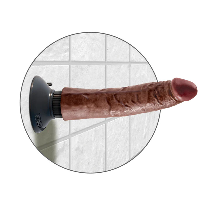 Вібратор реалістичний на присосці King Cock коричневий, 21 х 4.6 см - Изображение 3