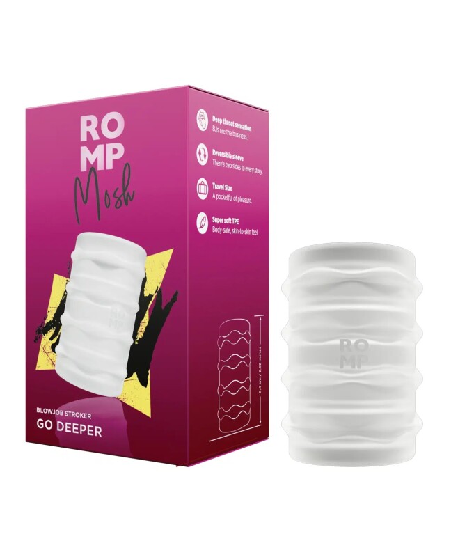 Мастурбатор нереалістичний Romp Mosh двосторонній, прозорий, 6.35 см х 3.81 см