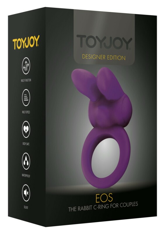Вібро-ерекційне кільце TOY JOY з вушками для стимуляції клітора, фіолетове, 7 х 3 см - Изображение 1