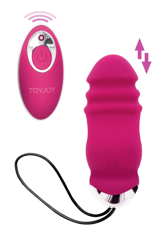 Віброяйце з фрикціями, з дистанційним пультом TOY JOY рожевий, 8.5 х 3 см