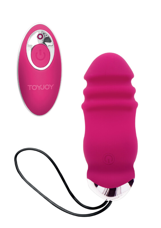 Віброяйце з фрикціями, з дистанційним пультом TOY JOY рожевий, 8.5 х 3 см - Зображення 3