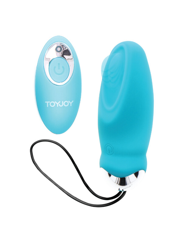Віброяйце з пульсуючим носиком, з дистанційним пультом TOY JOY блакитне, 8.9 х 3.3 см - Зображення 4