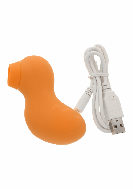 Вакуумний стимулятор Toy Joy Sexy Sucking Duckface у вигляді качки, помаранчевий, 8 х 3 см - Изображение 3