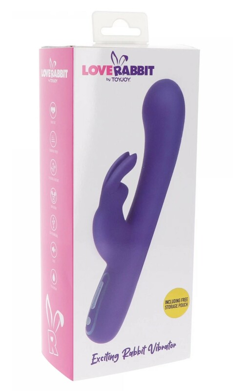 Вібратор-кролик Toy Joy, фіолетовий, 21.5 х 4 см - Зображення 1
