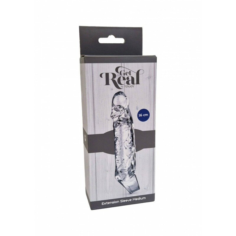 Подовжуюча насадка на пеніс Extension Sleeve Medium реалістична, 16 см х 3 см