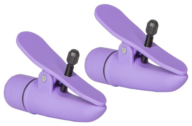 Затискачі на соски з вібрацією California Exotic Novelties, фіолетові, 7 см - Изображение 3