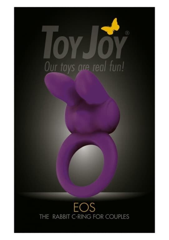 Вібро-ерекційне кільце TOY JOY з вушками для стимуляції клітора, фіолетове, 7 х 3 см - Изображение 2