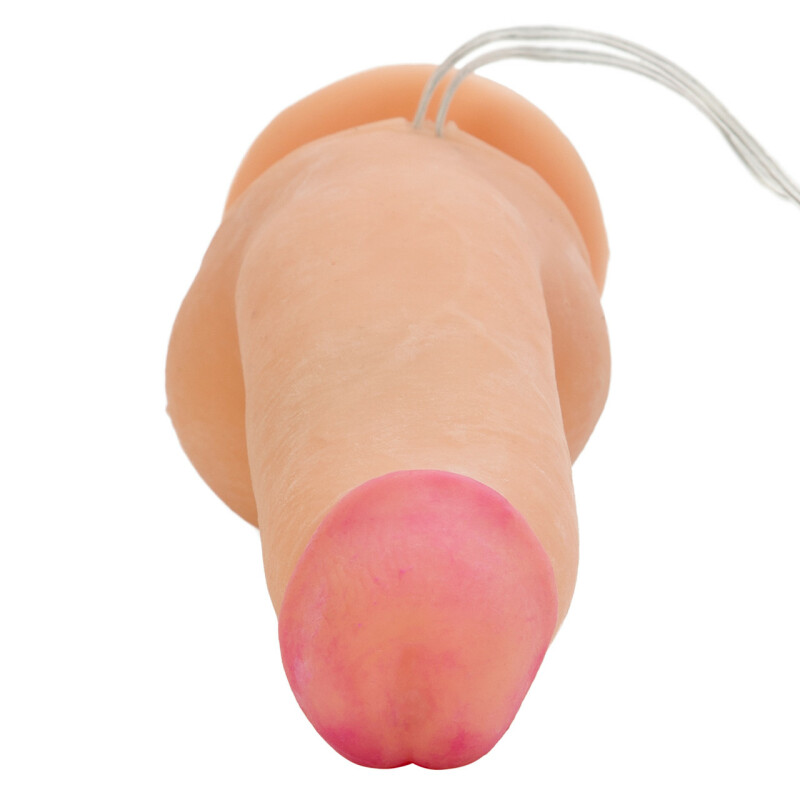 Вібратор реалістичний гігантський на присосці, з дротовим пультом California Exotic Novelties бежевий, 22 х 6 см - Изображение 2