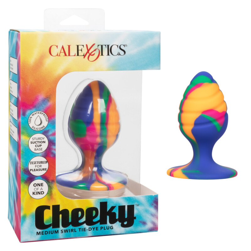 Анальна пробка рельєфна, M, на присосці California Exotic Novelties різнокольорова, 7.5 х 3.2 см - Зображення 8