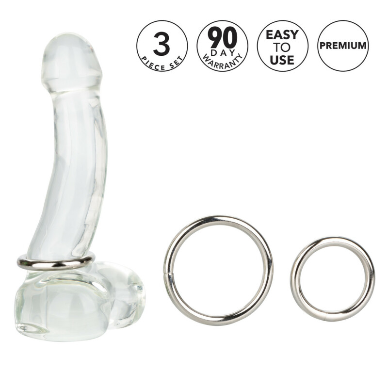 Набір ерекційних кілець California Exotic Novelties металевих, сріблястих - Изображение 7