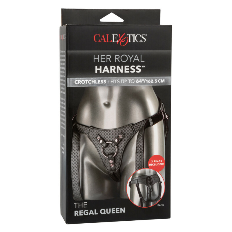 Трусики для страпону The Regal Queen зі шнурівкою, чорні - Изображение 5