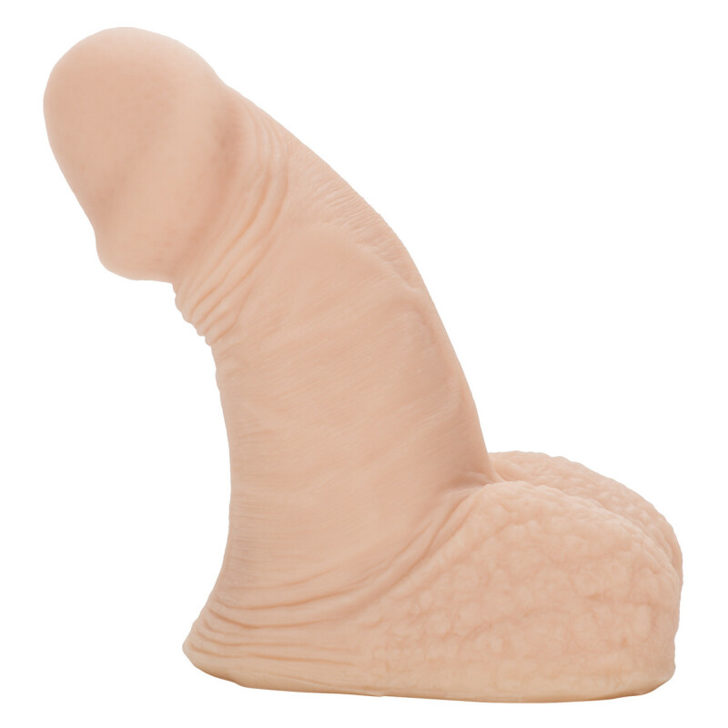Фалоімітатор реалістичний California Exotic Novelties з мошонкою, бежевий, 10.3 х 3.7 см