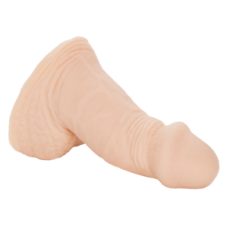 Фалоімітатор реалістичний California Exotic Novelties з мошонкою, бежевий, 10.3 х 3.7 см - Зображення 2