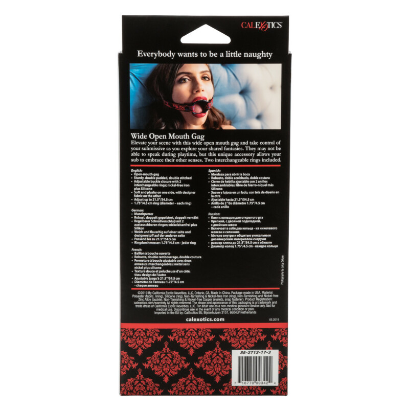 Кляп-кільце Scandal від California Exotic Novelties червоно-чорний, 4.5 см - Изображение 8