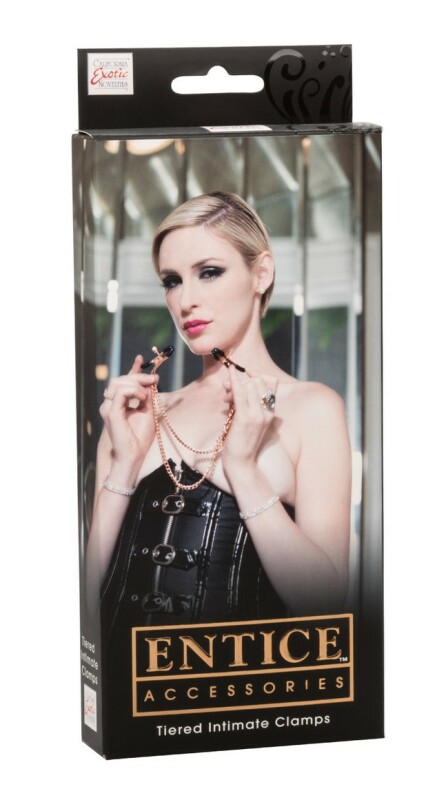 Зажими для сосків з ланцюжком CalExotics, золоті - Изображение 1
