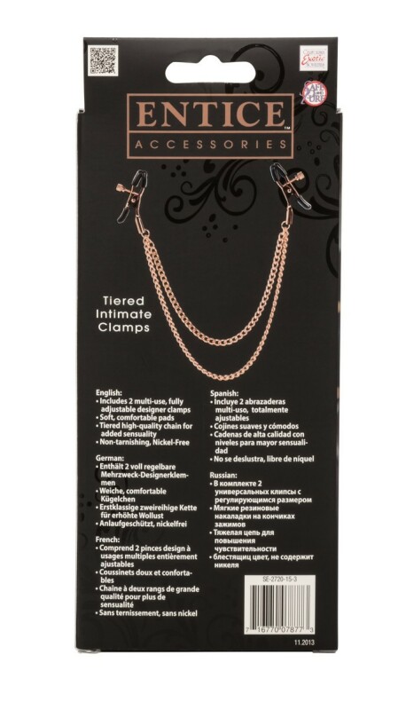 Зажими для сосків з ланцюжком CalExotics, золоті - Изображение 3