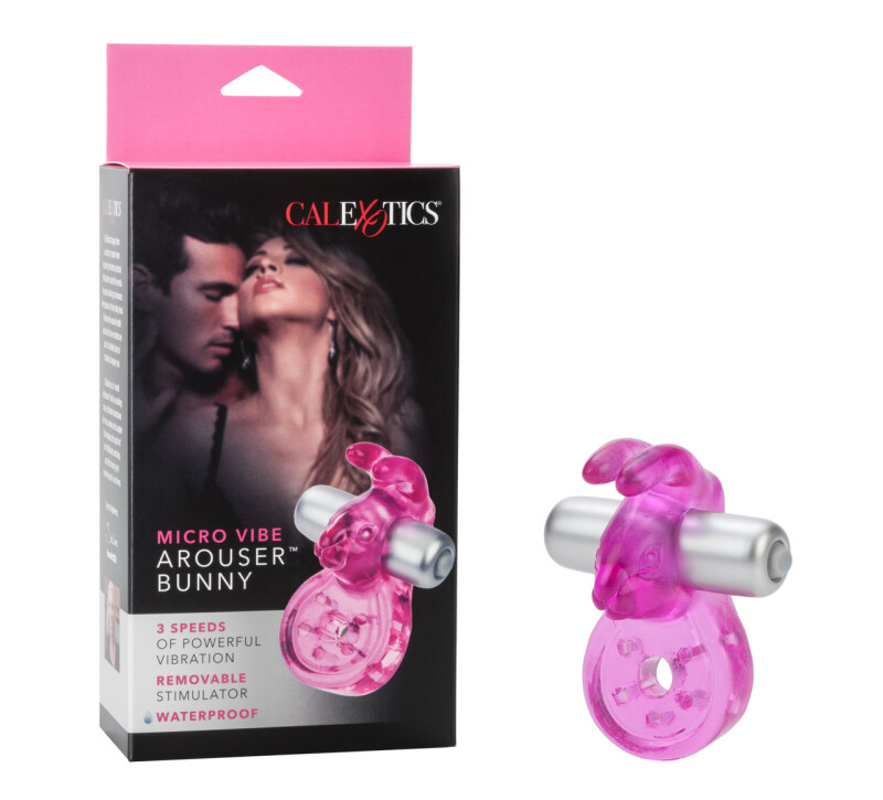Еркційне вібро-кільце з кроликом California Exotic Novelties рожеве, 6.2 х 3.7 см - Зображення 3