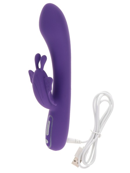 Вібратор-кролик з метеликом Toy Joy, фіолетовий, 21.5 х 3.8 см - Изображение 4