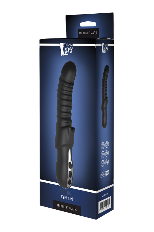 Вібратор рельєфний Dream Toys Midnight Magic із кліторальною стимуляцією чорний, 23 х 4 см - Зображення 1