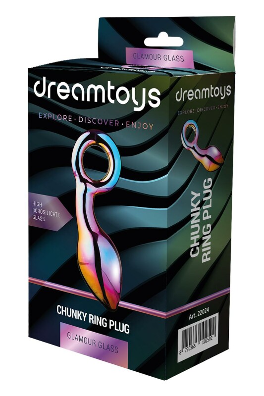Анальний плаг із боросилікатного скла GLAMOUR GLASS CHUNKY RING PLUG - Изображение 1