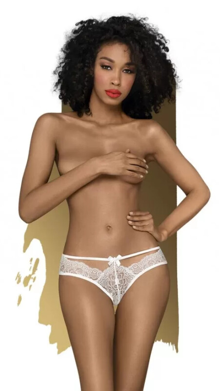 Еротичні трусики Penthouse Adore me, S/M, мереживні, білі - Зображення 1