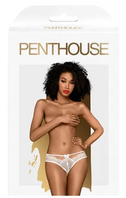 Еротичні трусики Penthouse Adore me, S/M, мереживні, білі - Зображення 3