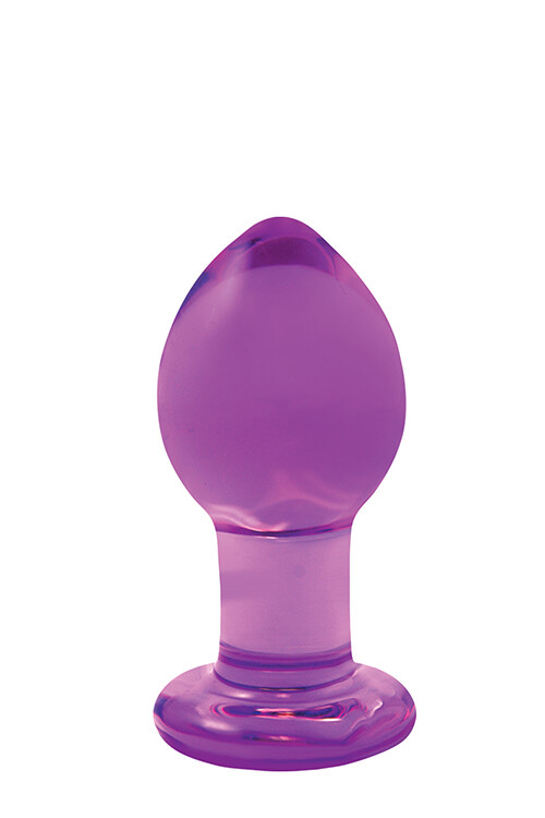 Скляна пробка, 3.8 см х 7.8 см, NS Novelties Crystal Glass розмір М, фіолетова