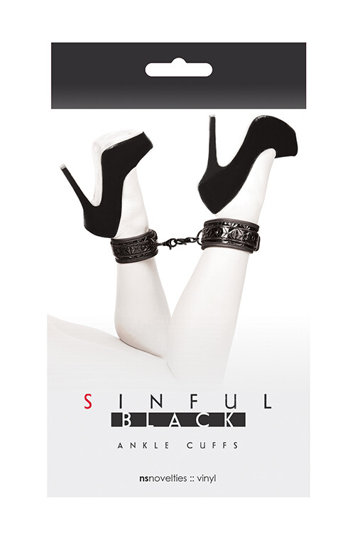 Поножі NS Novelties SINFUL BLACK ANKLE CUFFS, чорні - Зображення 1