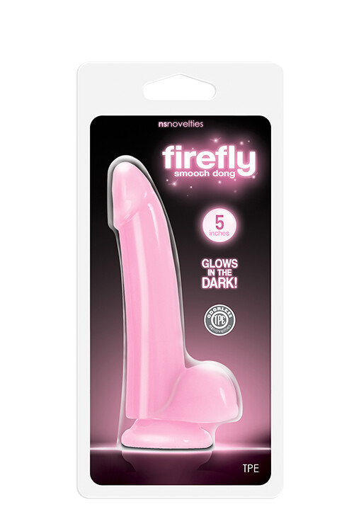Фалоімітатор NS Novelties, що світиться на присосці FIREFLY SMOOTH GLOWING, рожевий - Зображення 1
