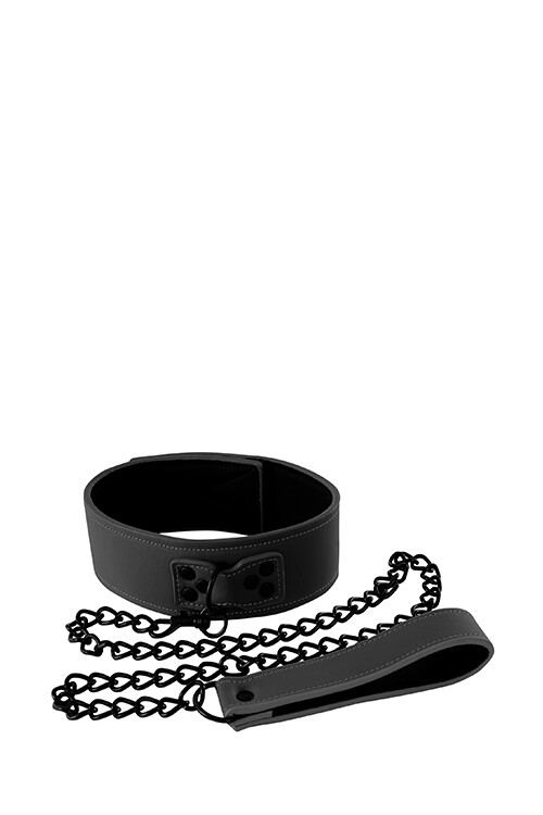 Нашийник з повідцем RENEGADE BONDAGE чорного кольору